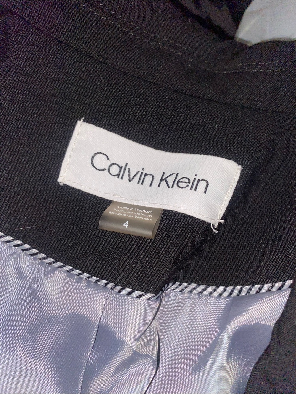 Calvin Klein Black Blazer with Shiny Silver Lining